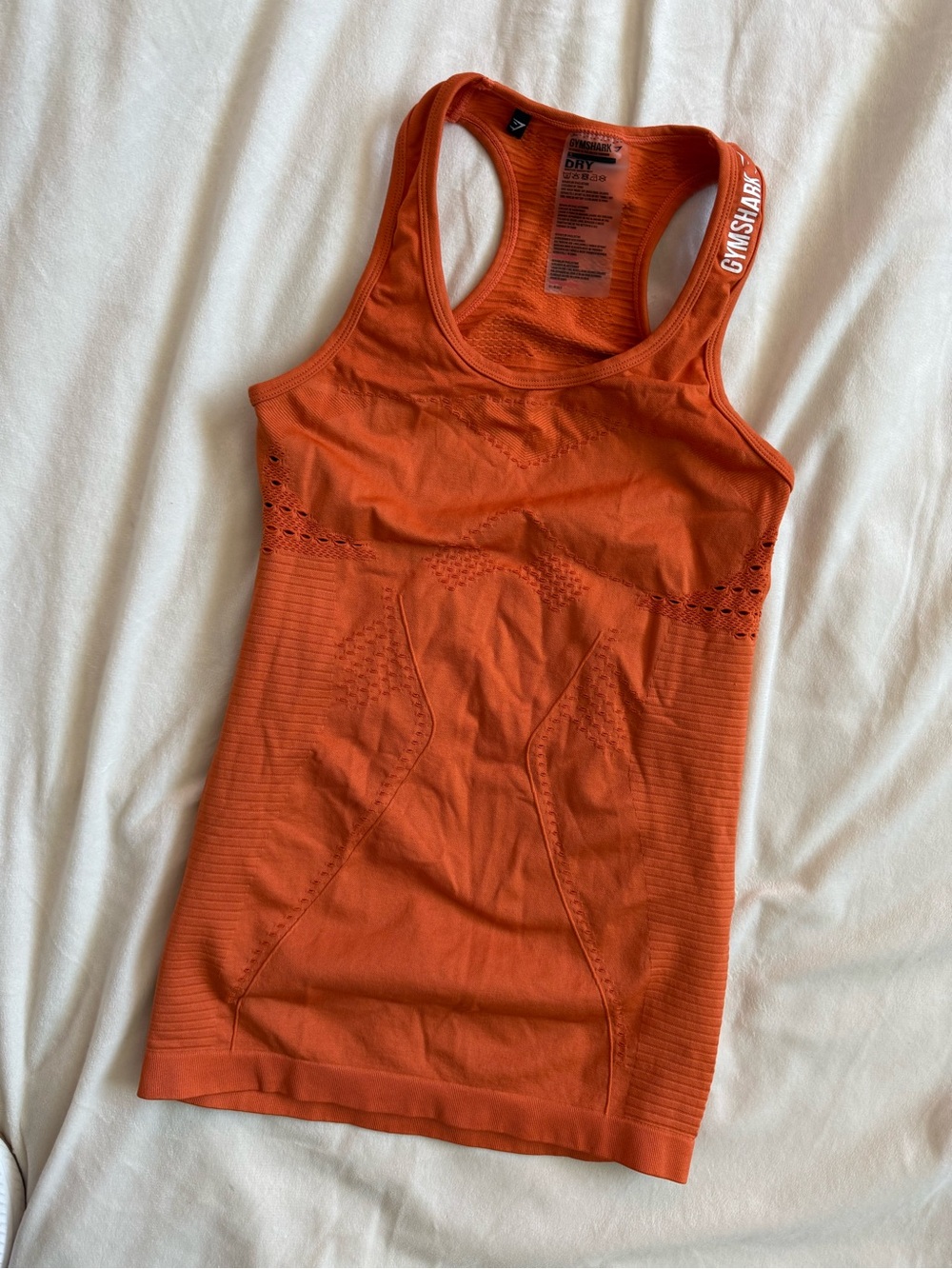 Gymshark Orange Seamless Sculpt Tank Top